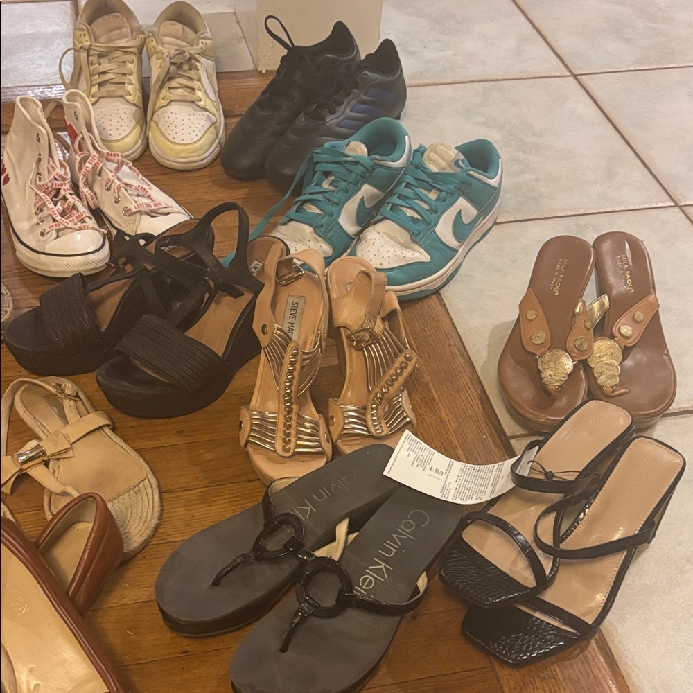 VALUE PACK -15 pairs. Size 6 mostly. Nike sneakers , Calvin Klein Sandals & more